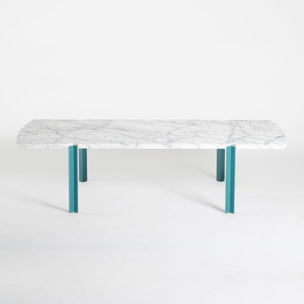 mesa baja quattro de marmol y metal. Objekt