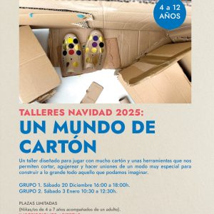 talleres infantiles 4 a 12 años. Mundo de cartón, arte diseño creatividad experimentación Madrid